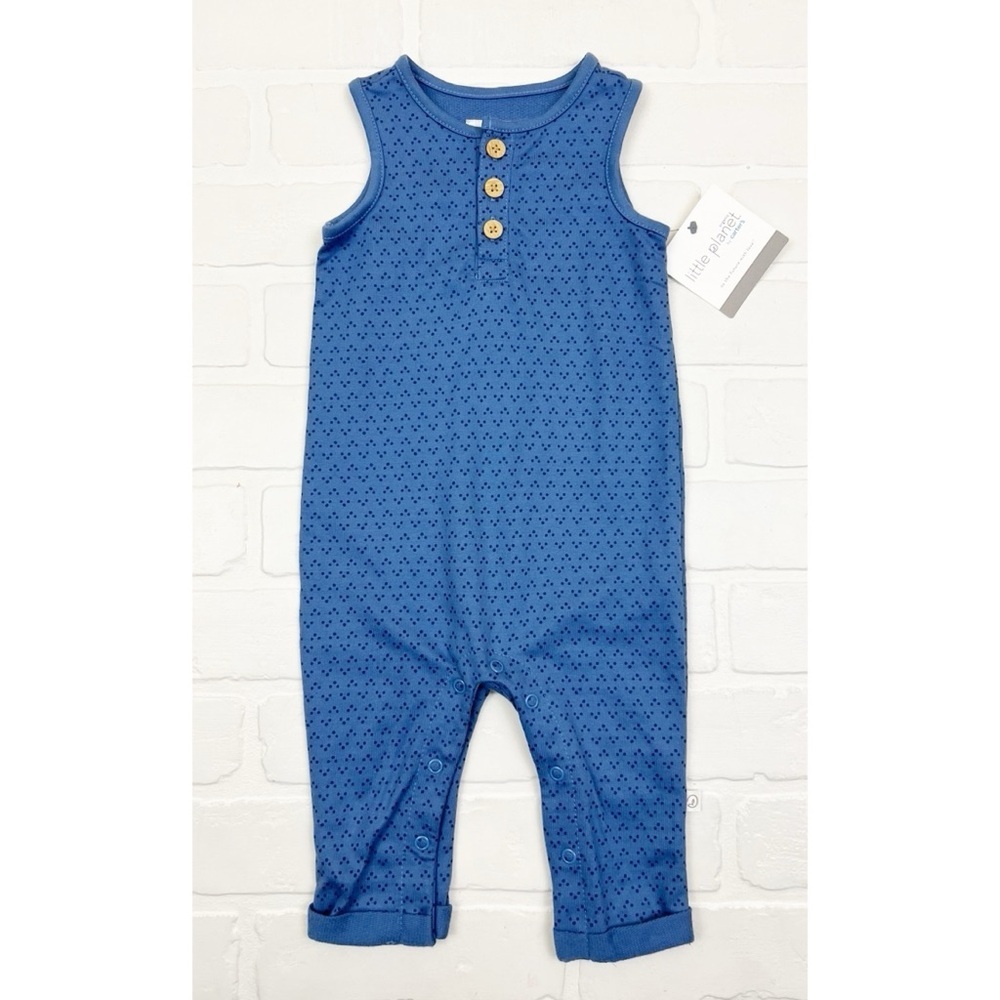 NWT Little Planet Boys Sleeveless One Piece Romper Buttons Snaps Size 6 Months